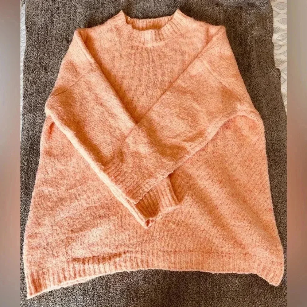 Positively Cozy Coral Pink Oversized Tunic Sweater
